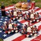 6pc Mini Patriotic Candle Ring Wreaths - 4th of July Red, White & Blue Decor